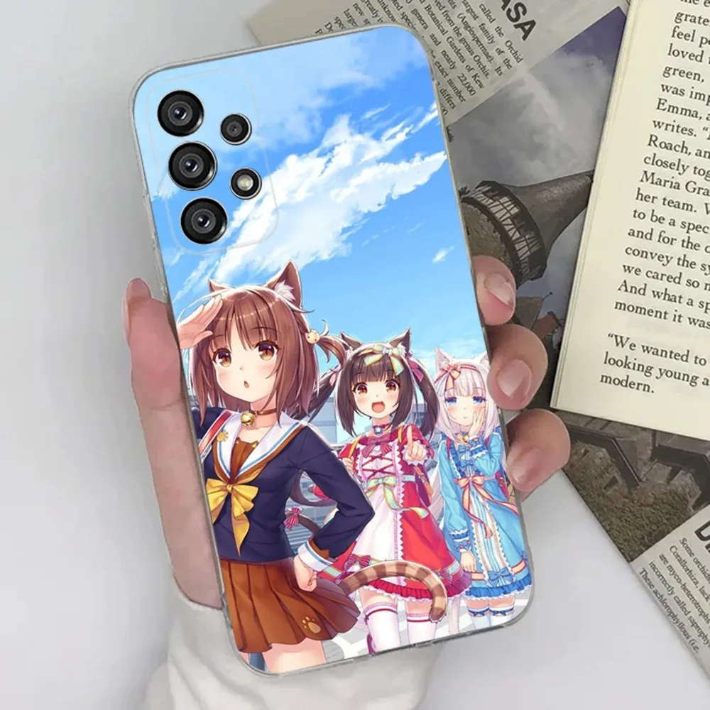 Custodia per telefono Vanilla Nekopara Anime per Samsung S30, S23, S21, S22, S20 Ultra, S20 FE lite, S10, S9, S8 PIus Cover trasparente