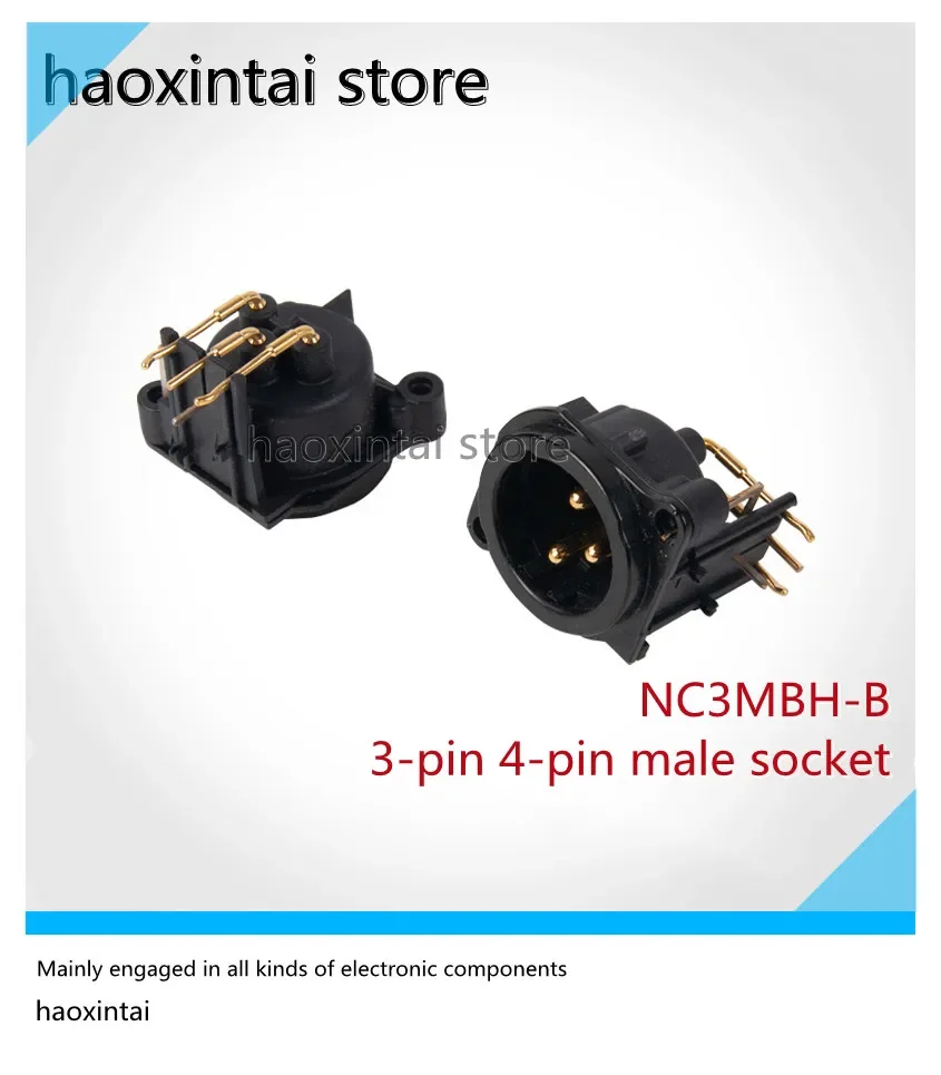 1 peça painel de metal neutrik NC3MBH-B 3 núcleos canon xlr banhado a ouro saída de equilíbrio canon