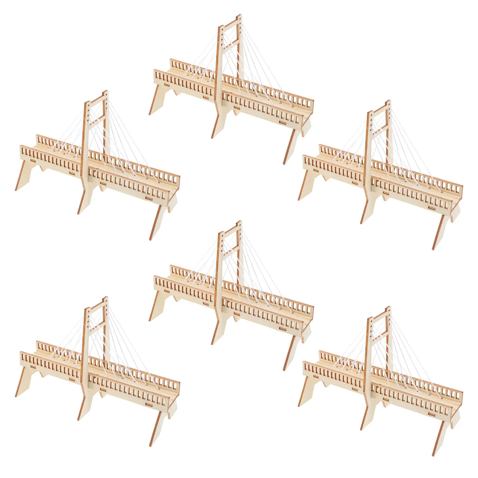 6Sets Cable-Stayed Bridge Construction Kit Stem Education Resource for Children Science Fair Mechanics Learning