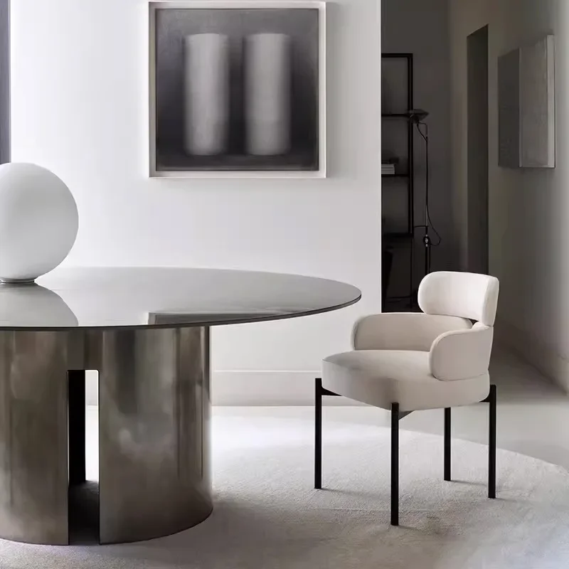 Light luxury fabric dining chair, home restaurant box hotel backrest chair single chair, leisure negotiation chair makeup chair