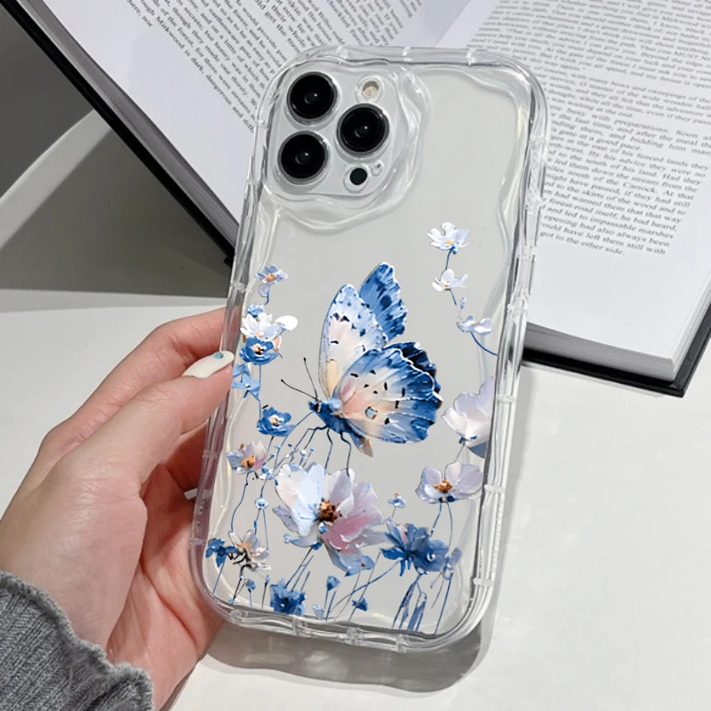 Phone Case For OPPO Reno 15 15F 14F 12F 11F 13F 13 14 12 11 A6 A5 Pro A78 A79 A60 Realme C53 C55 C65 C63 C67 C75 Butterfly Cover