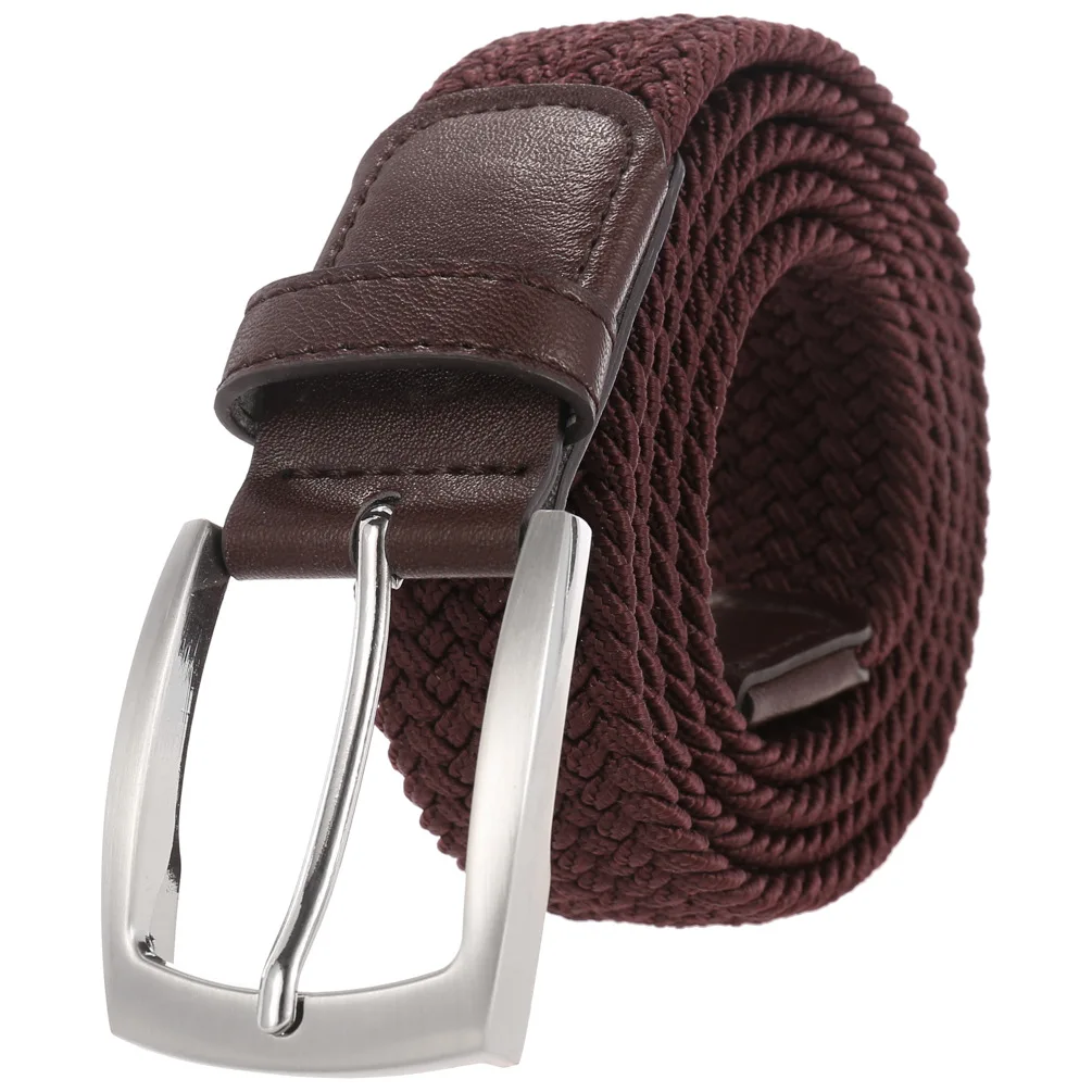 Stretch Canvas Leather Belts for Men Female Casual Knitted Woven Military Tactical Strap Male Elastic Belt for Pants Jeans Men\'s