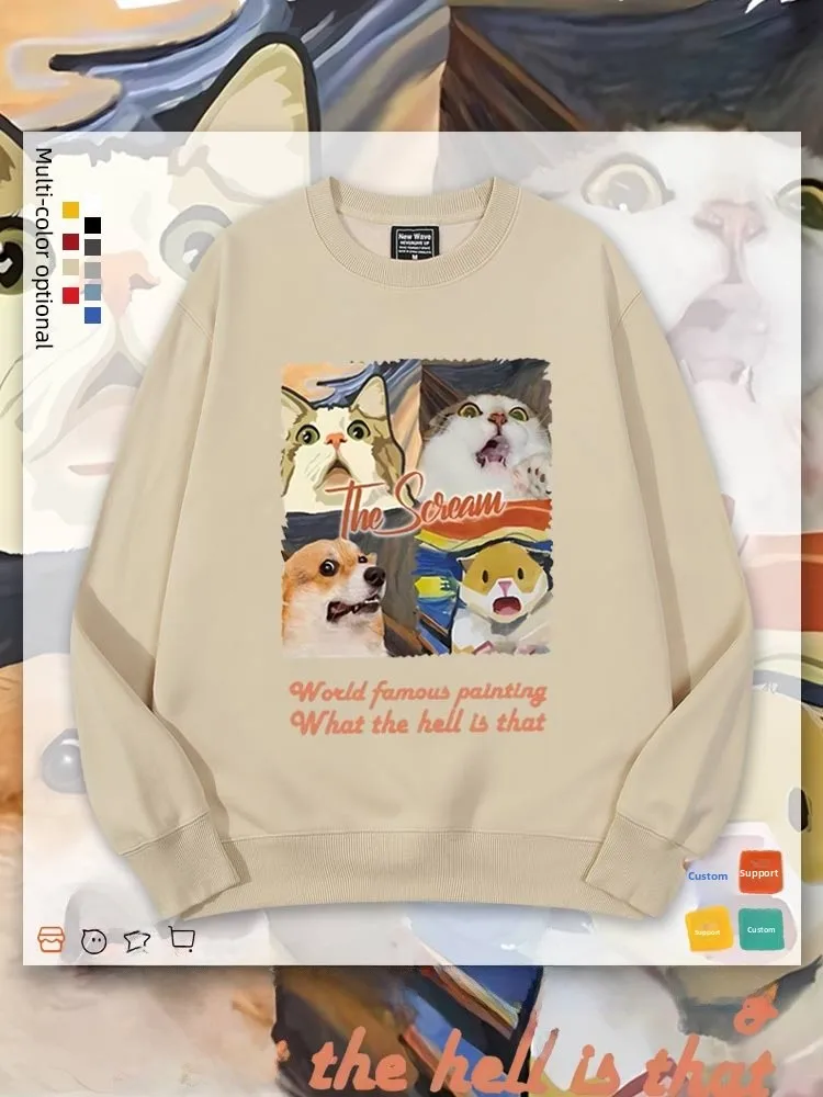 

Зимняя модная толстовка с круглым вырезом и принтом World Famous Painting Scr Collaborative Hoodie ex Fce Jaet для пар