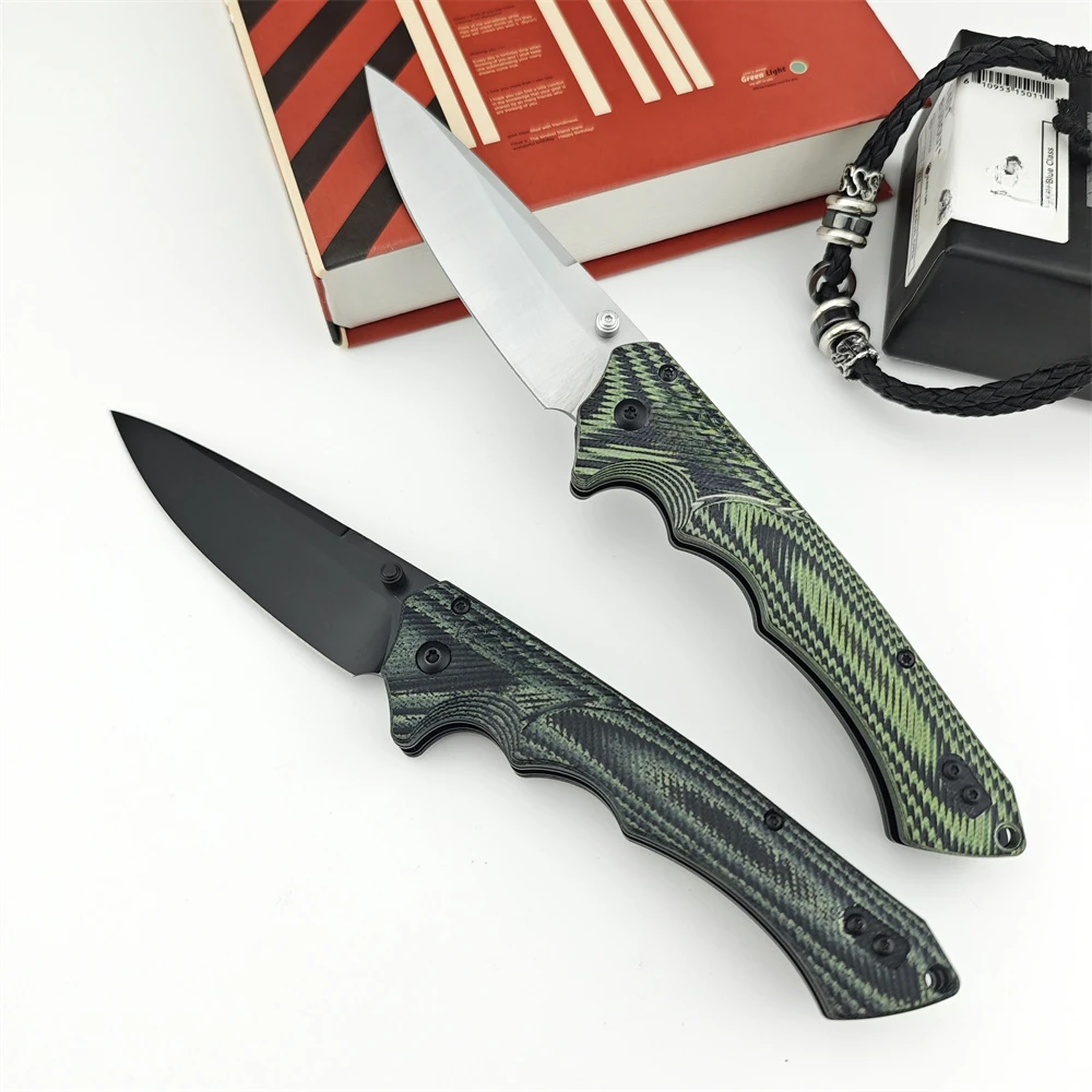 High Quality BM 615BK Tactical Mini-Rukus Black Coated Folding Knife D2 Blade G10 Handles Outdoor Camping Hunting Pocket Knives