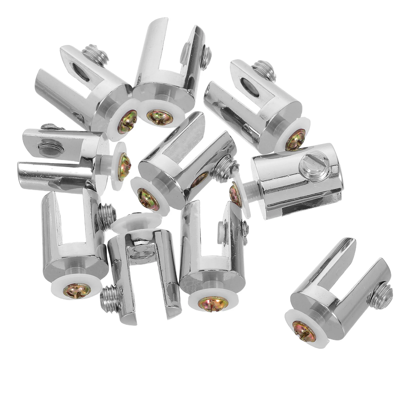 

10Pcs Glass Clamps Zinc Alloy Frameless Mirror Brackets Bathroom Shower Dresser Mirror Clips Support Holder 4-6Mm Thick Glass