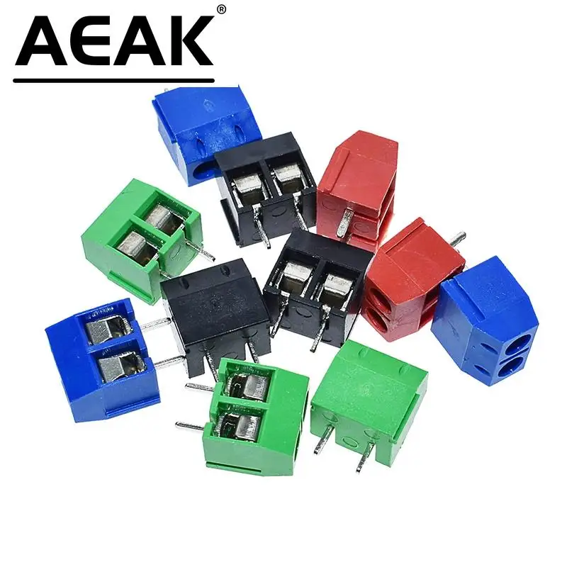 20PCS KF301-3P KF301-2P KF301-5.0-2P KF301 2Pin 3Pin Screw 2Pin 5.0mm Straight PCB Screw Terminal Block Connector Blue Red green