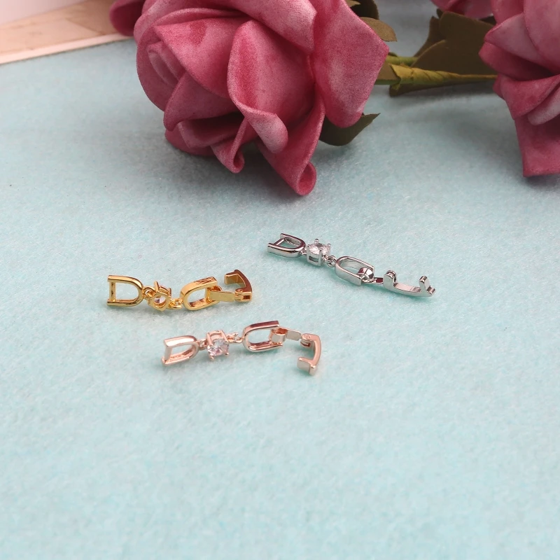 5x Armband-Verlängerungsschließe, umklappbare Halsketten-Verlängerung, Kristall für Strass-Verlängerung, plattierte Verlängerungsverschlüsse für Schmuck – Detail 4
