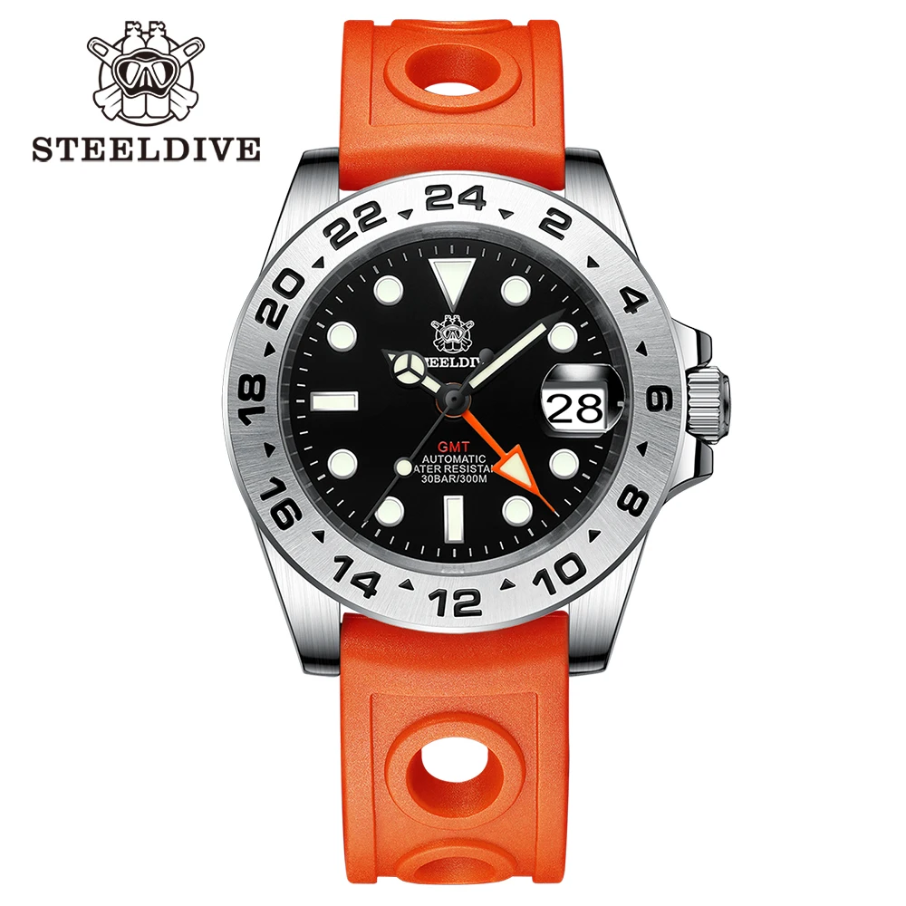 

STEELDIVE SD1992 GMT NH34 Automatic Dive Mechanical Movement Luminous Sapphire Glass 300M Waterproof Watch For Men