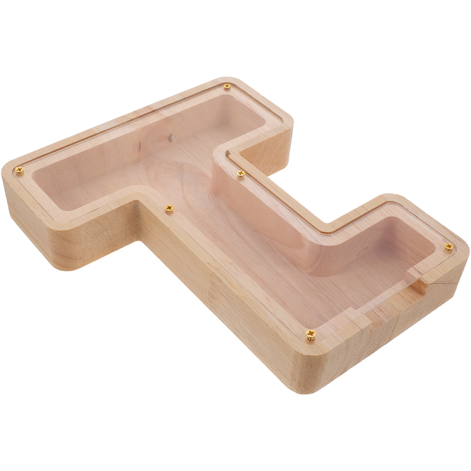 Doorzichtige houten muntbank Multifunctionele spaarpot Draagbare spaardoos Desktop spaarpot voor kinderen Woondecoratie