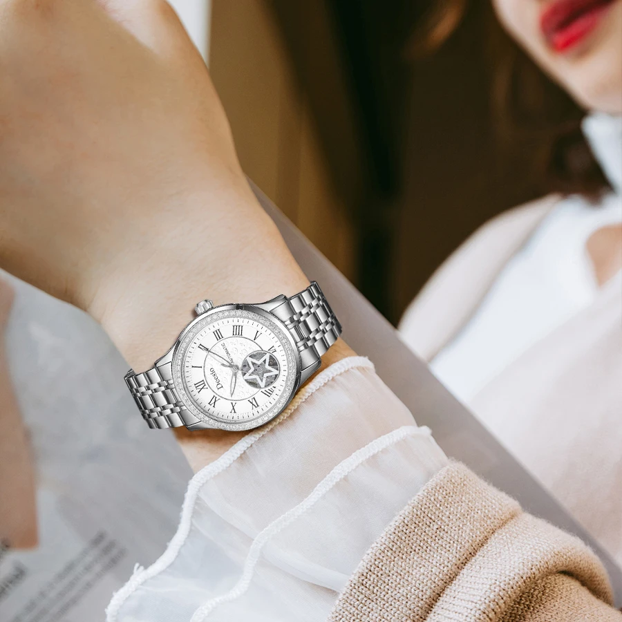Deesio N95 Automatic Movement Mechanical Watch Women Luxury Top Band Waterproof High Quality Wristwatches Ladies Timepiece Gifts