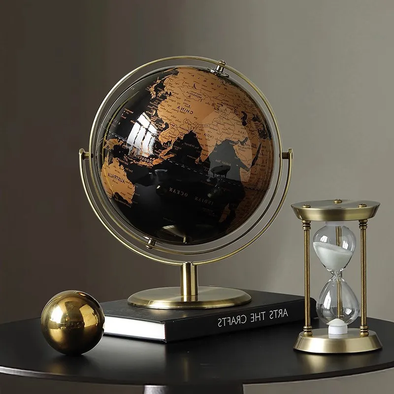 Imported teaching globe ornament light luxury high-end wine cabinet study bookcase office desktop decoration home goods