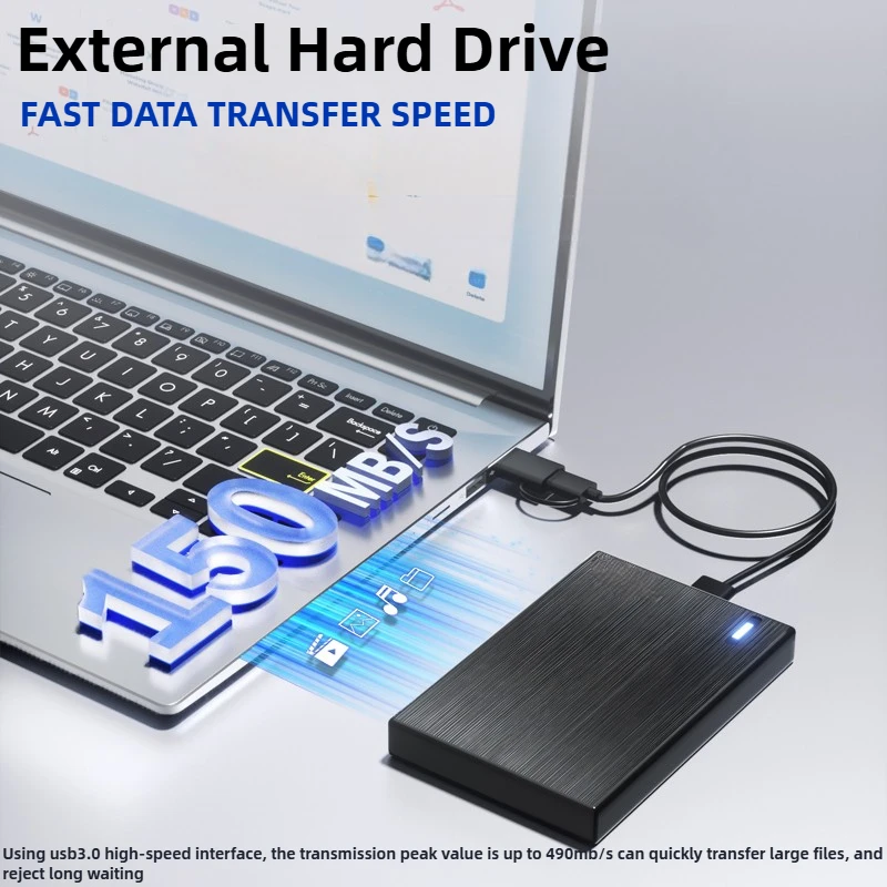 Portable External Hard Drive 1TB Storage Expansion HDD USB 3.0 USB-C for PC, Mac, Desktop, Laptop, PS4, PS5, PlayStation, Xbox