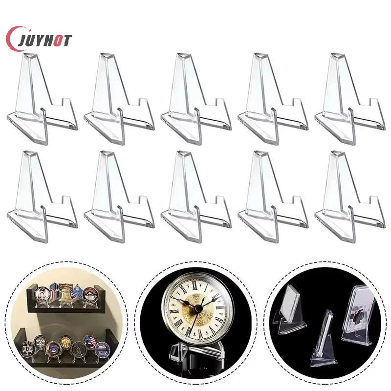10 Pack Triangular Card Display Stand Mini Acrylic Holder For Photos Idol Pictures Coin & Sports Trading Cards