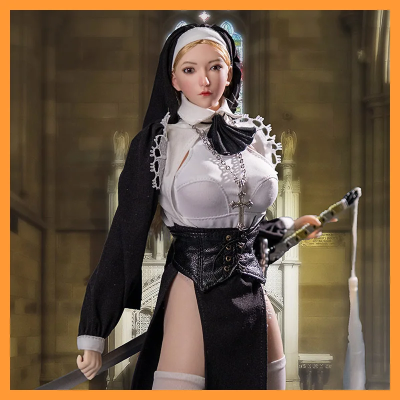 

In Stock Cdtoys Cd072 1/6 Scale Halloween Nun Cross Dressing Uniform Nun Cosplay Costume Suit for 12" Action Figure Model Toys