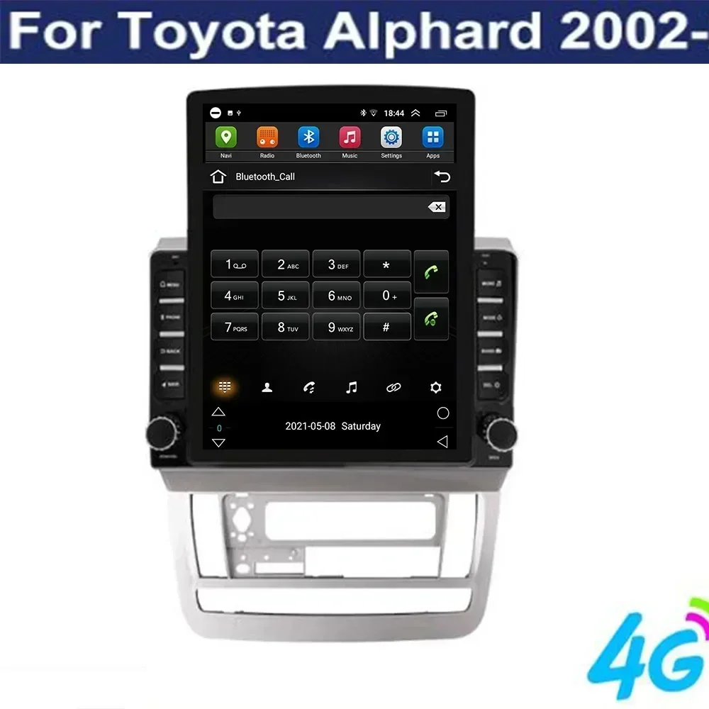 5G LTE Android 13 Voor Toyota Alphard 2002-2011 Tesla Type Multimedia Stereo Auto Dvd-speler navigatie Gps Radio Camera