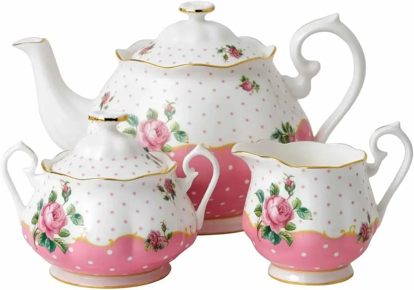 Cheeky Pink 3-Piece Set (Teapot, Sugar & Creamer)