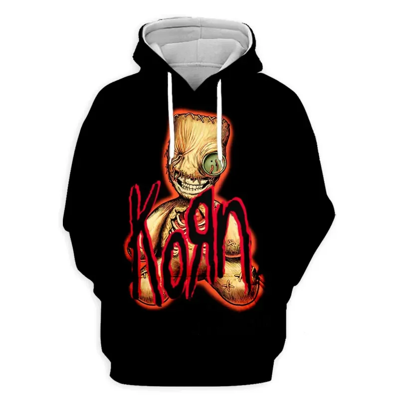 Spring Korn Rock Band 3D Print Hoodies Men Women Casual Streetwear Oversized Sweatshirts Hoodie Pullovers Tracksuit Man Clothing