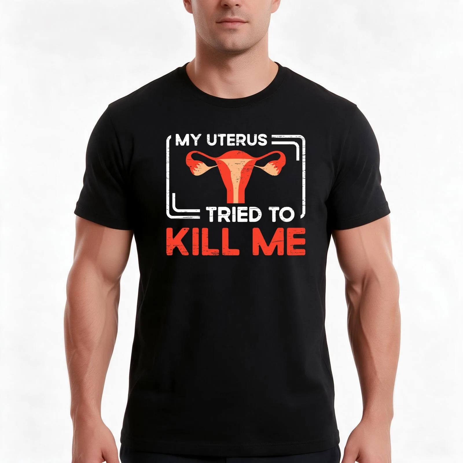 Uterus Hysterectomy Surgery Hysterectomy Uterus T-Shirt, Summer Casual Cotton Tee, Oversized Streetwear Tops, Unisex Men Women