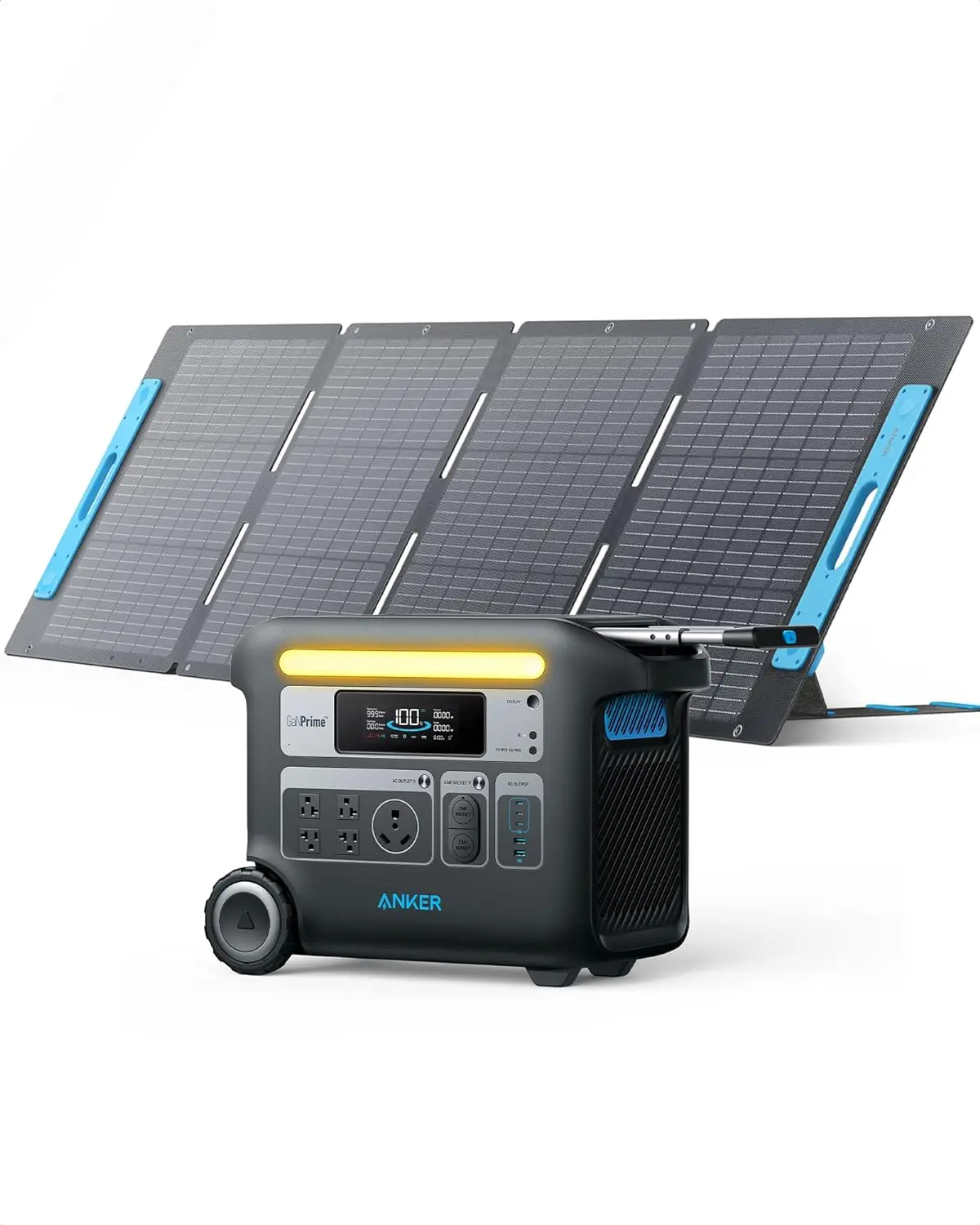 F2000 Portable Power Station PowerHouse 767 2048Wh GaNPrime Solar Generator with Solar Panel LiFePO4 Batteries