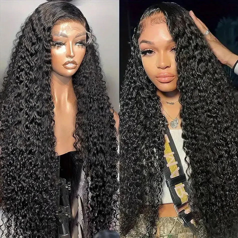 Lace Front Wigs Human Hair Deep Wave Lace Front Wig Curly 200 Density 13x4 HD Lace Frontal Pre Plucked 4x4 Lace Closure Wig