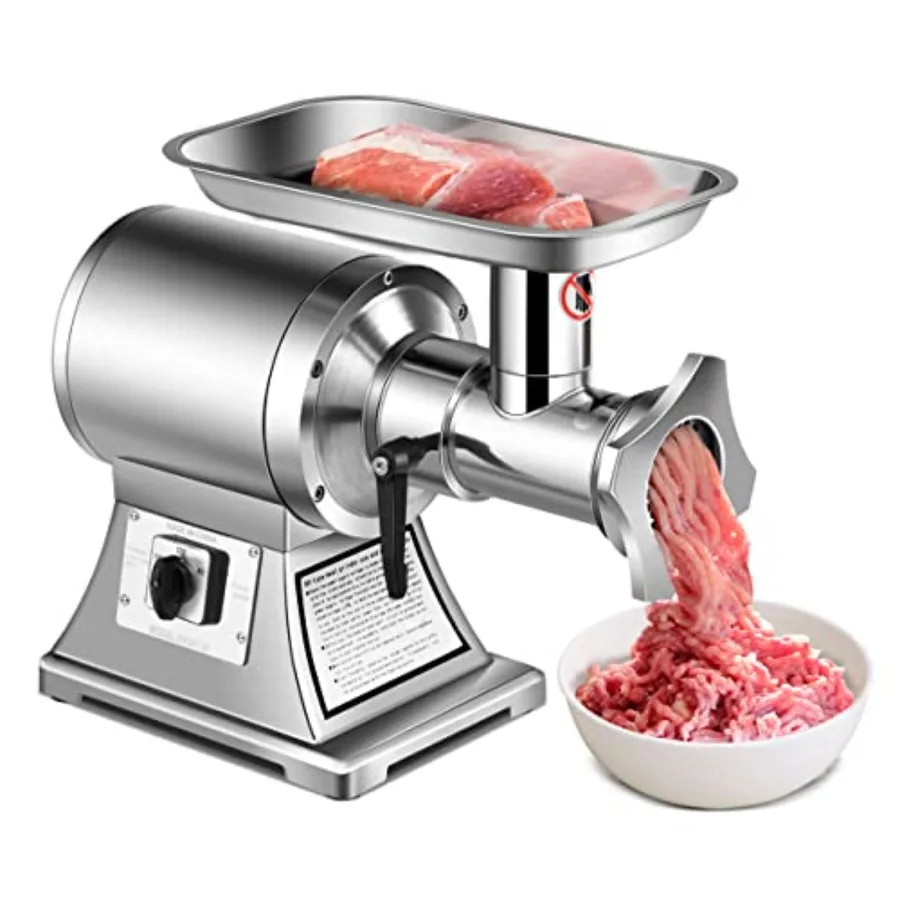 

Коммерческая мясорубка 1,5 л.с., 1100 Вт, 551 фунта, электрическая начинка для колбас из нержавеющей стали, 225 об/мин, сверхмощная промышленная мясорубка