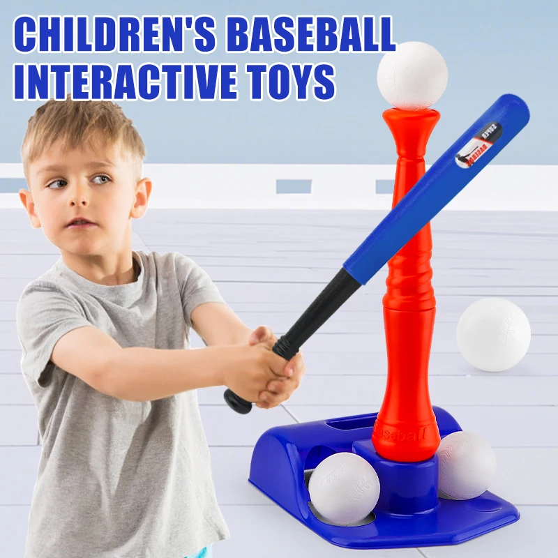 ชุดโต๊ะเบสบอลสำหรับเด็ก - กีฬาในร่ม/กลางแจ้ง ไม้เบสบอล ของเล่นเสริมสร้างปฏิสัมพันธ์ระหว่างพ่อแม่ลูก อุปกรณ์ฝึกซ้อมเบสบอล