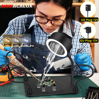 NEWACALOX Soldering Smoke Exhaust Fan Rework Welding Repair Workbench Heat Gun Holder Soldering Third Hand Helping Hands Tool