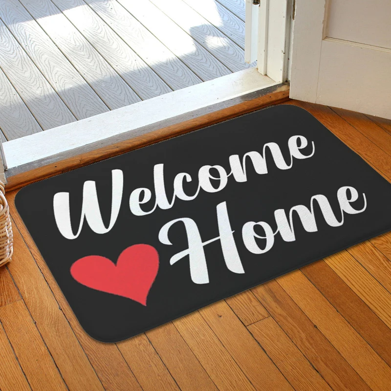 

Welcome Home Mat Non-slip Bedroom Living Room Bath Rug Custom Doormat Entrance Door Slip-resistant Soft Carpet for Kitchen