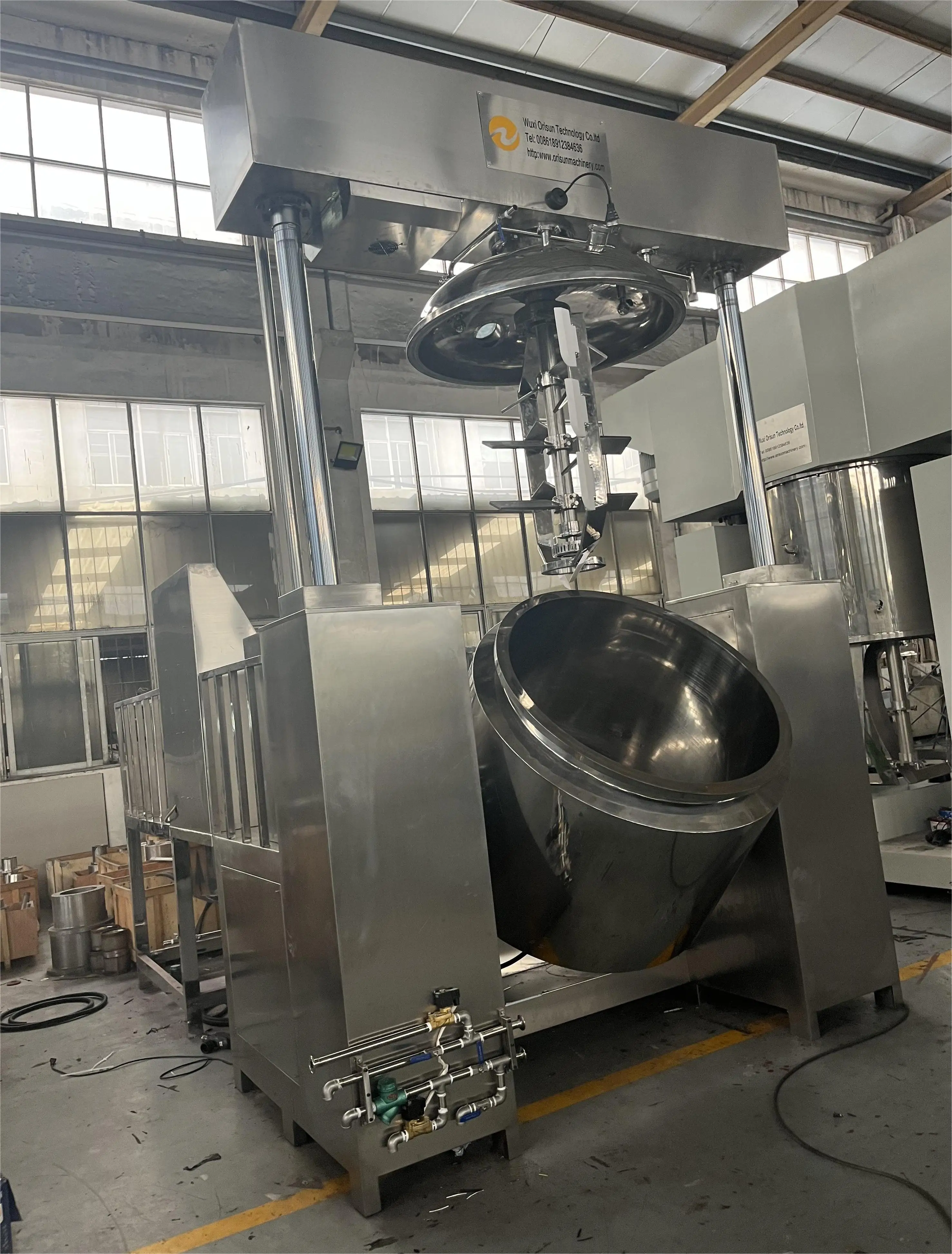 1000Lステンレス鋼真空ホモジナイザー乳化ミキサー（加熱・冷却・リフトシステム付き）