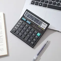 12-Digit Solar Battery Dual Power Large Display Office Desktop Calculator Back To School Supplies Students/Finance Stationery