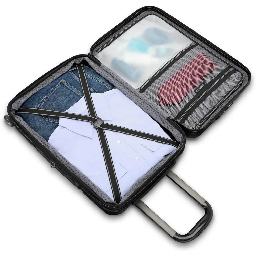 Equipaje rígido expandible con bolsillo frontal de 21 pulgadas: duradero resistente a impactos con 360 °   Ruedas giratorias para viajes