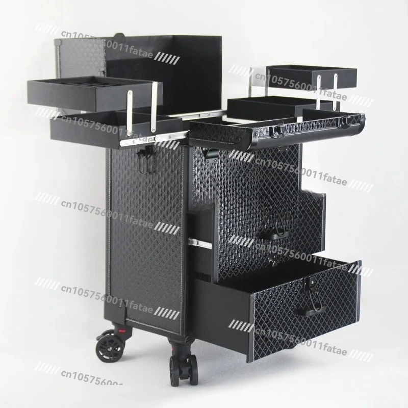 

Large multi-layer professional tie rod cosmetic box with lock for makeup artist, nail art embroidery tool storage box.
