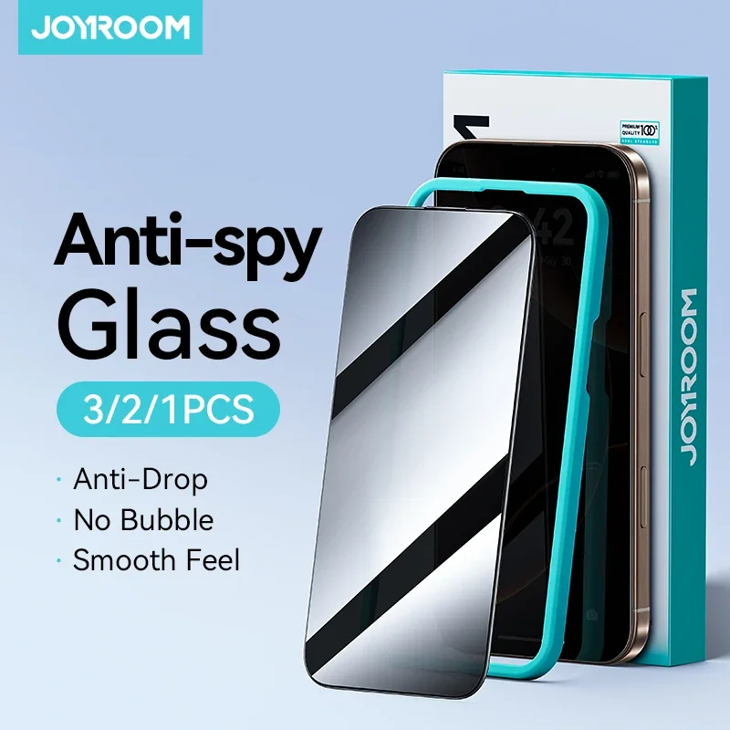 Joyroom 1/2Pcs Anti-spy Glass For iPhone 16 15 14 Pro Max Glass For iPhone 16 15 14 13 12 Pro Max Privacy Screen Protector