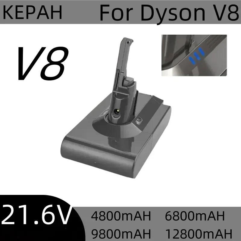 12800mAh/9800mAh 21.6V For Dyson V8 Battery Absolute V8 Animal Li-ion SV10 Vacuum Cleaner series Rechargeable batteries