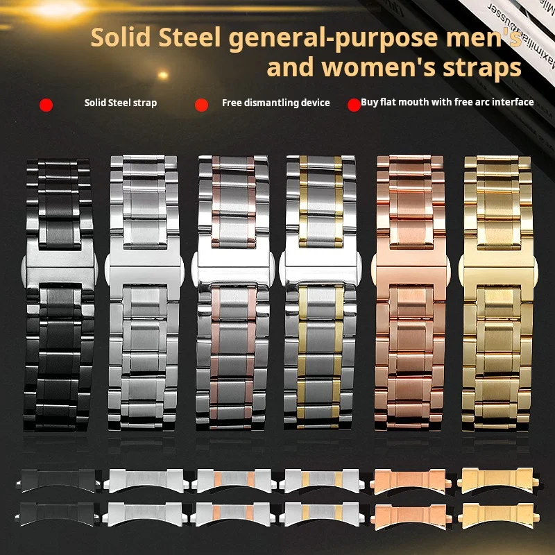 New store High quality Watch strap For Longines Master craftsman L2.673.4 L2.793.4 Man Ms Stainless steel Silver Black Watchband