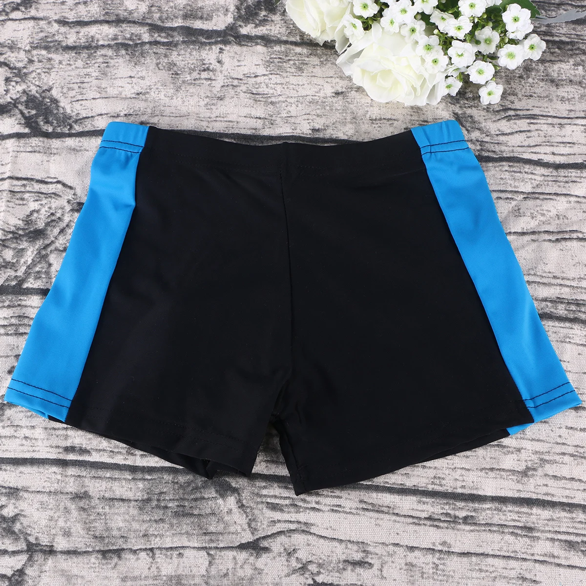 

Children Swimming Trunks Nylon Swim Shorts Sky-Blue Adjustable Elastic Waistband Drawstring for Swimming Running