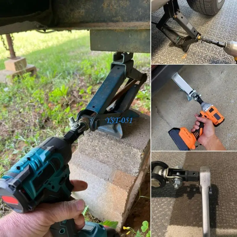 

E15A Automotive Jacks Drill Adapter Car Jacks Lifting Equipment Connecting Rod Wrench Tool 1/2Inch Drives Impact Wrench Adapter