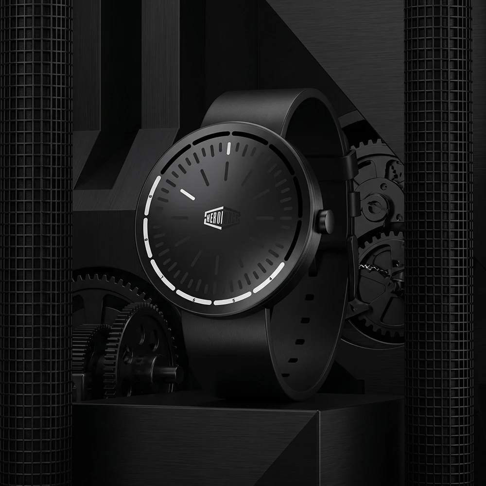 HEROFORCE Minimalist Quartz Watch, Watches for Men High Quality, Watches for Men, Mens Watches, Unique Color-Coded & Rotating Dial, Ultra-Slim Casual Dress Watch, Reloj Para Hombre, Ideal Gift to Father/Boyfriend/Husband