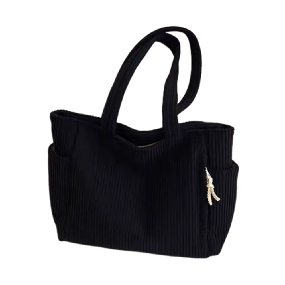 سروال قصير المرأة للمتسوقين حمل حقيبة البريدي إغلاق بلون سروال قصير حقيبة كتف عادية جيوب متعددة أكياس الغداء عطلة