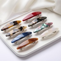 6.5cm French Hairclips Hair Clip Barrettes Acetate Hair Accessories Side Clip Non-slip Headwear Korean Fashion Style for Girls