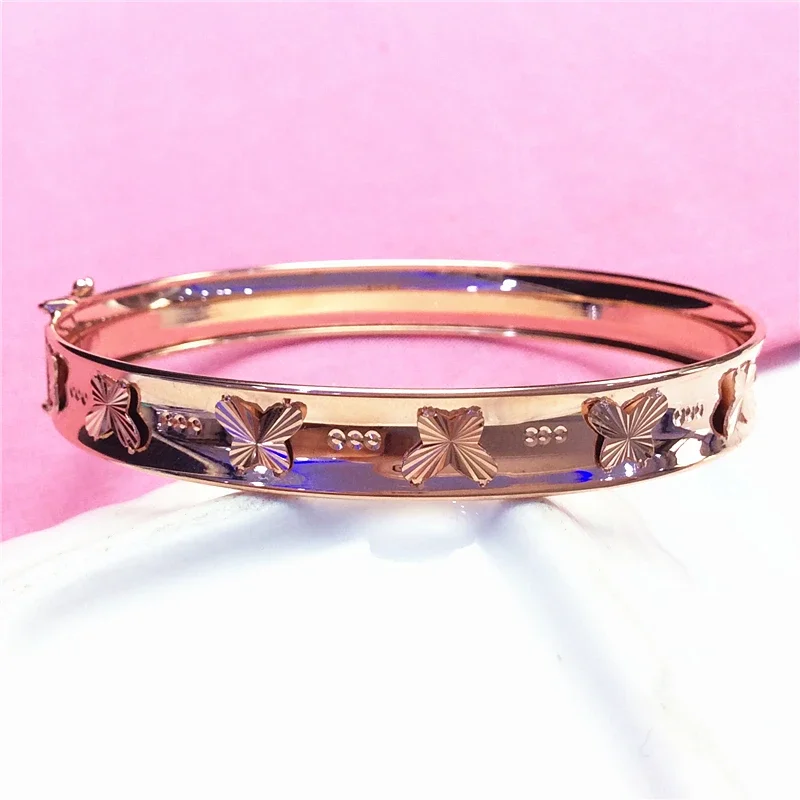 

585 Purple Gold Plated 14K Rose Gold Light Luxury Butterfly Bracelet for women Shining Elegant Charm Engagement Jewelry