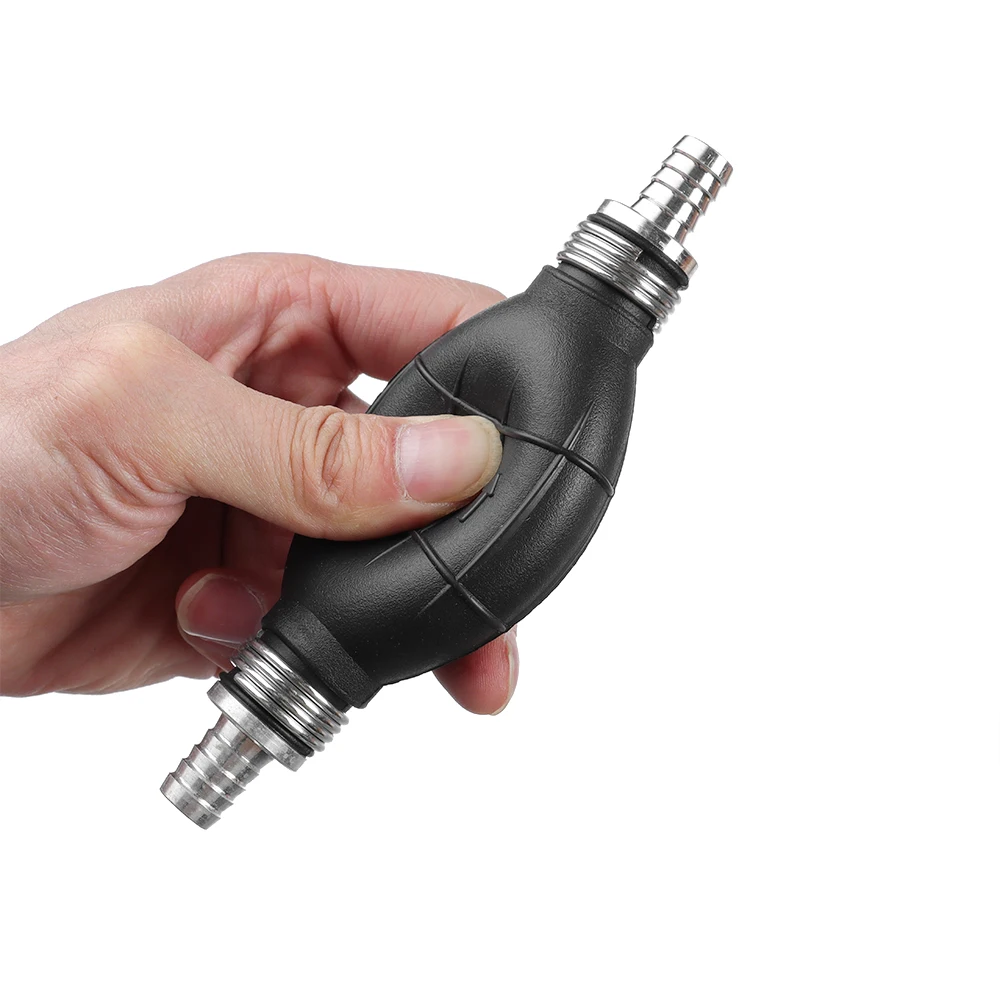 6/8/10/12MM Manual Hand Siphon Pump Rubber Aluminum Manual Fuel Pump Liquid Transfer Portable Petrol Diesel Transfer Tools