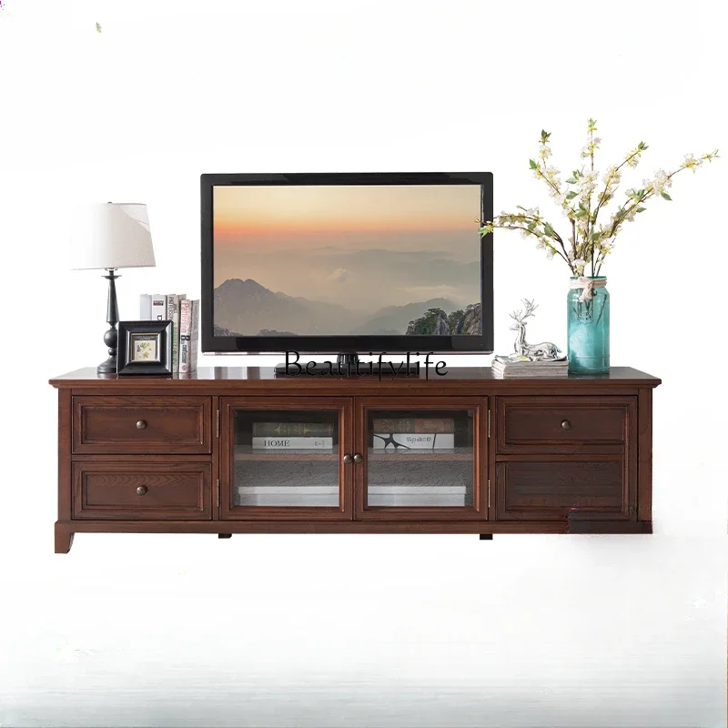 

FG44American solid wood living room full solid wood floor cabinet simple beauty TV cabinet ash wood