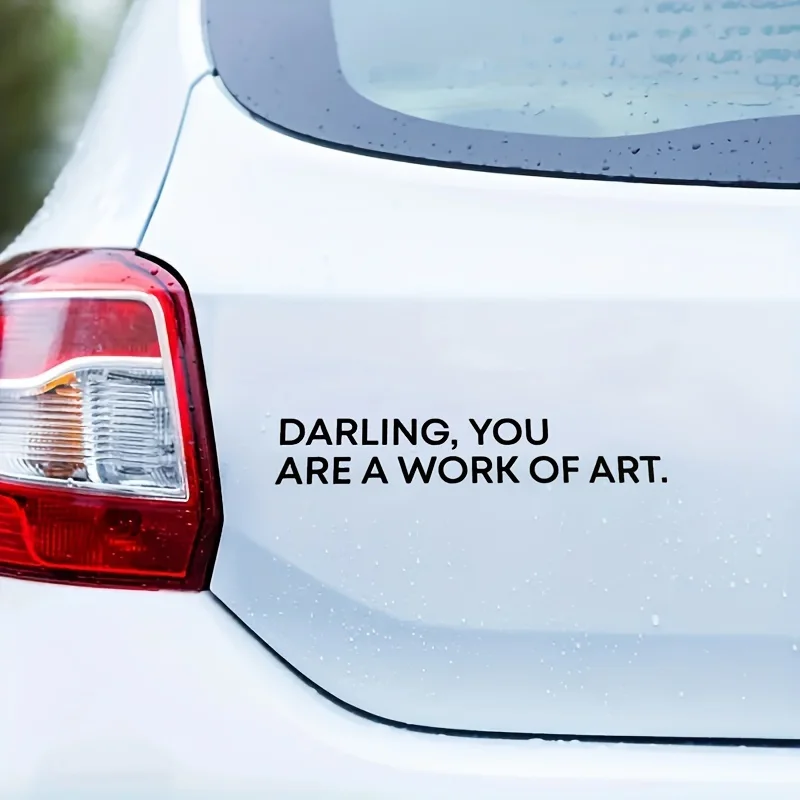 1/2PCS You Are A Work Of Art Sticker Inspirational Quote Vinyl Decal Car Rearview Mirror Mirror Decor Gift