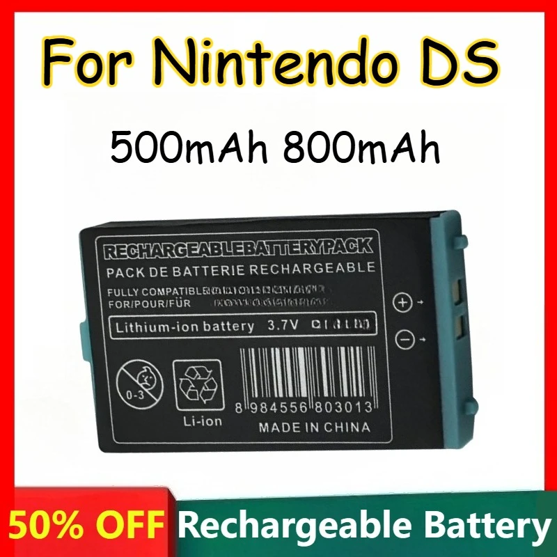 

500mAh 800mAh Lithium Battery for Nintendo DS Game Console Built-in Rechargeable Battery with Packaging