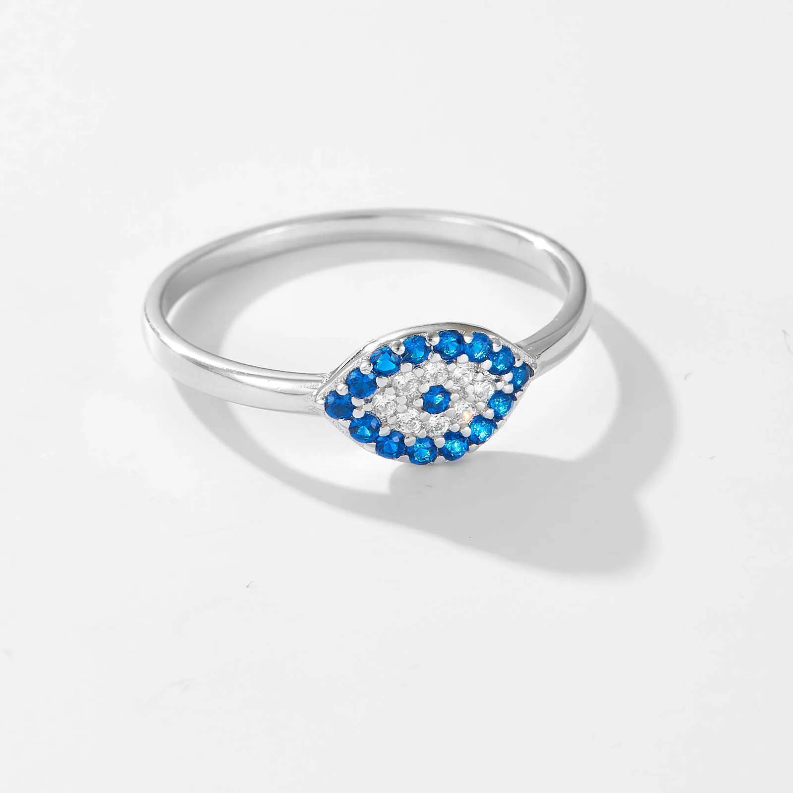 ANDYWEN 925 Sterling Silver Gold Blue Devil Eye Lucky Ring Women Slim Luxury ZIrcon Pave Women Fashion Fine Jewelry Gift Rock