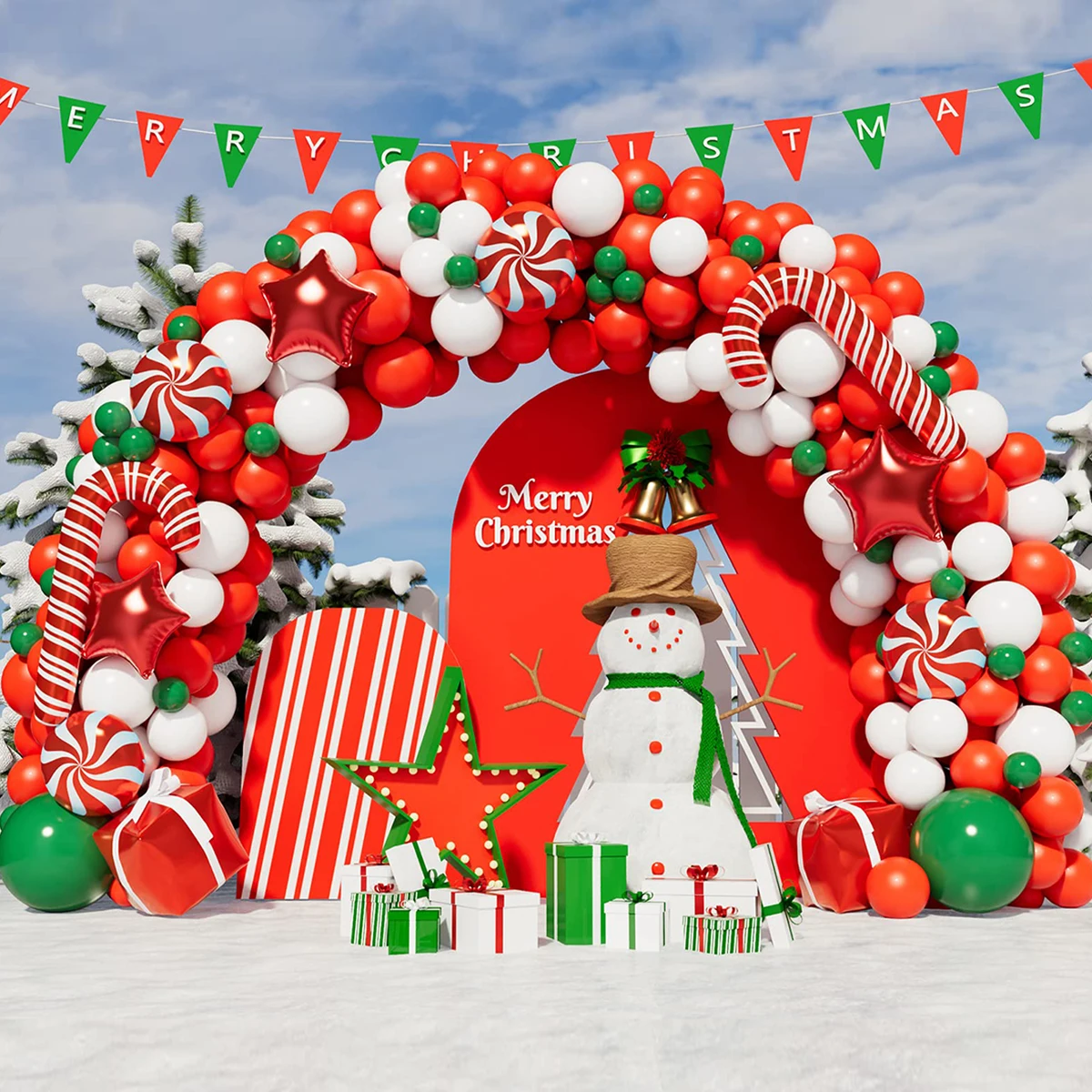 Christmas Balloon Arch Kit Merry Christmas Decoration For Home 2024 Navidad Xmas Tree Decor Natal Noel Kerst New Year Gifts 2025