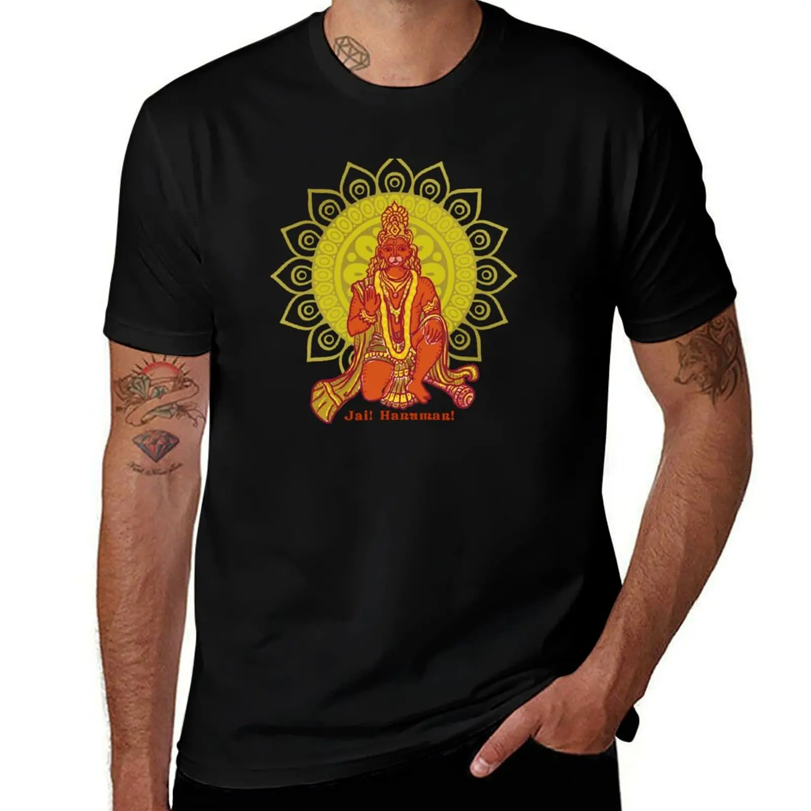 Jai Hanuman! Lord of the Monkeys! T-Shirt Soft Casual Short Sleeve Cotton Tee T-Shirt