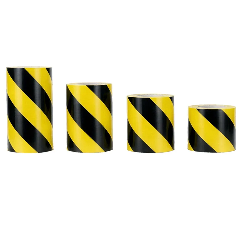 80/100/120/150/200mm Black & Yellow Hazard Stripe Tape Caution Tape Marking Safety Floor Tape For Factory Warehouse Stairs Pipes