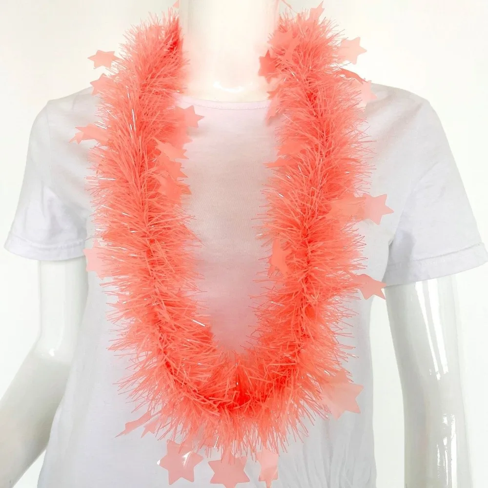 5pcs Glowing Large Fluorescent Garland Necklaces Shimmering 45cm Party Decorations Props Funny Colorful view 4